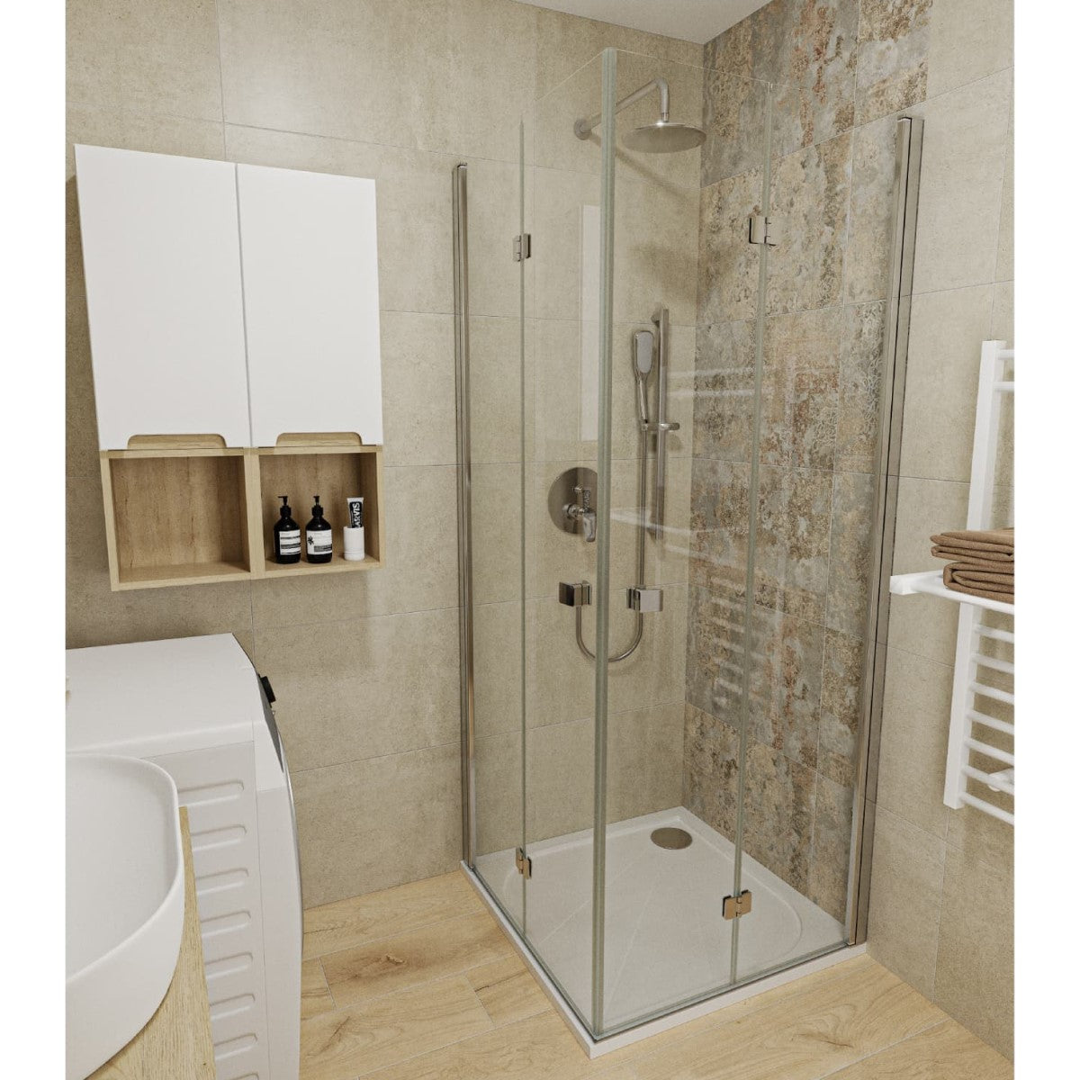 SIKOSK9090 SAT SK 90 x 90 kvadratna tuš kabina z zložljivimi vrati