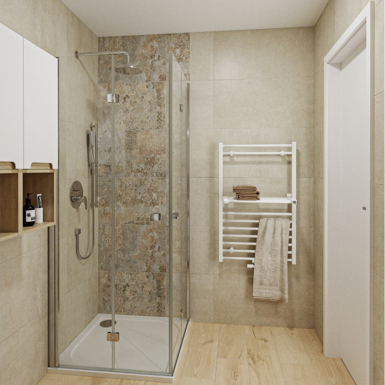 SATBKSK8080 SAT SK 80 x 80 kompletna kvadratna tuš kabina z zložljivimi vrati