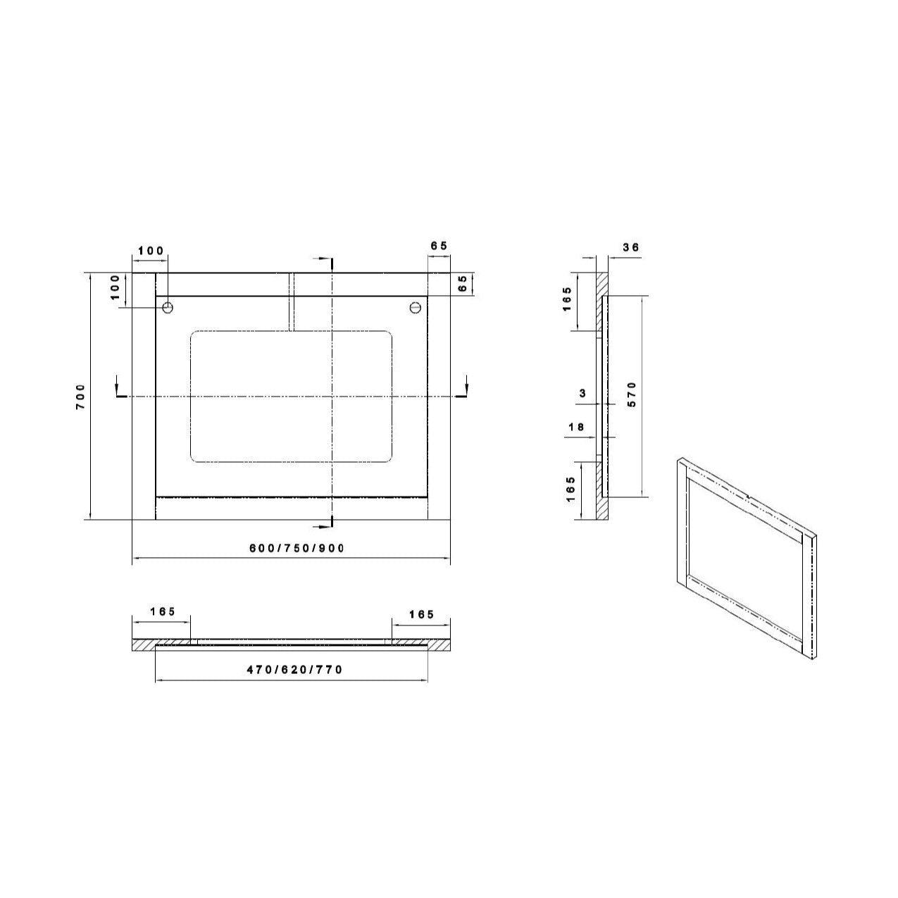 SIKONSP20575 Naturel Provence 90 x 70 cm kopalnisko ogledalo