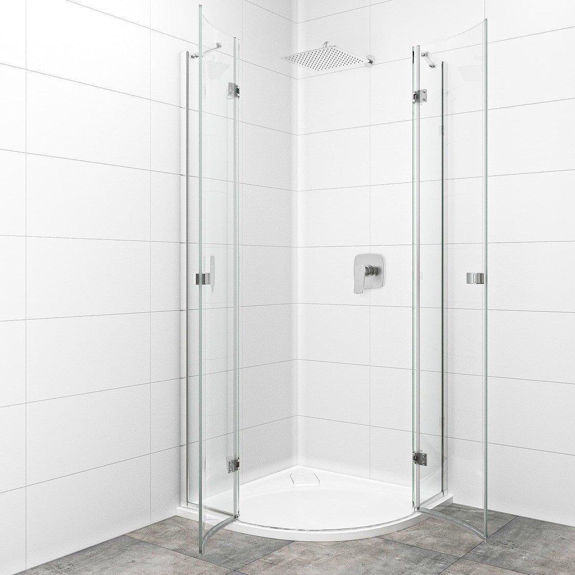 SIKOSTREAMS90CRT SAT Stream 90 x 90 polkrožna tuš kabina