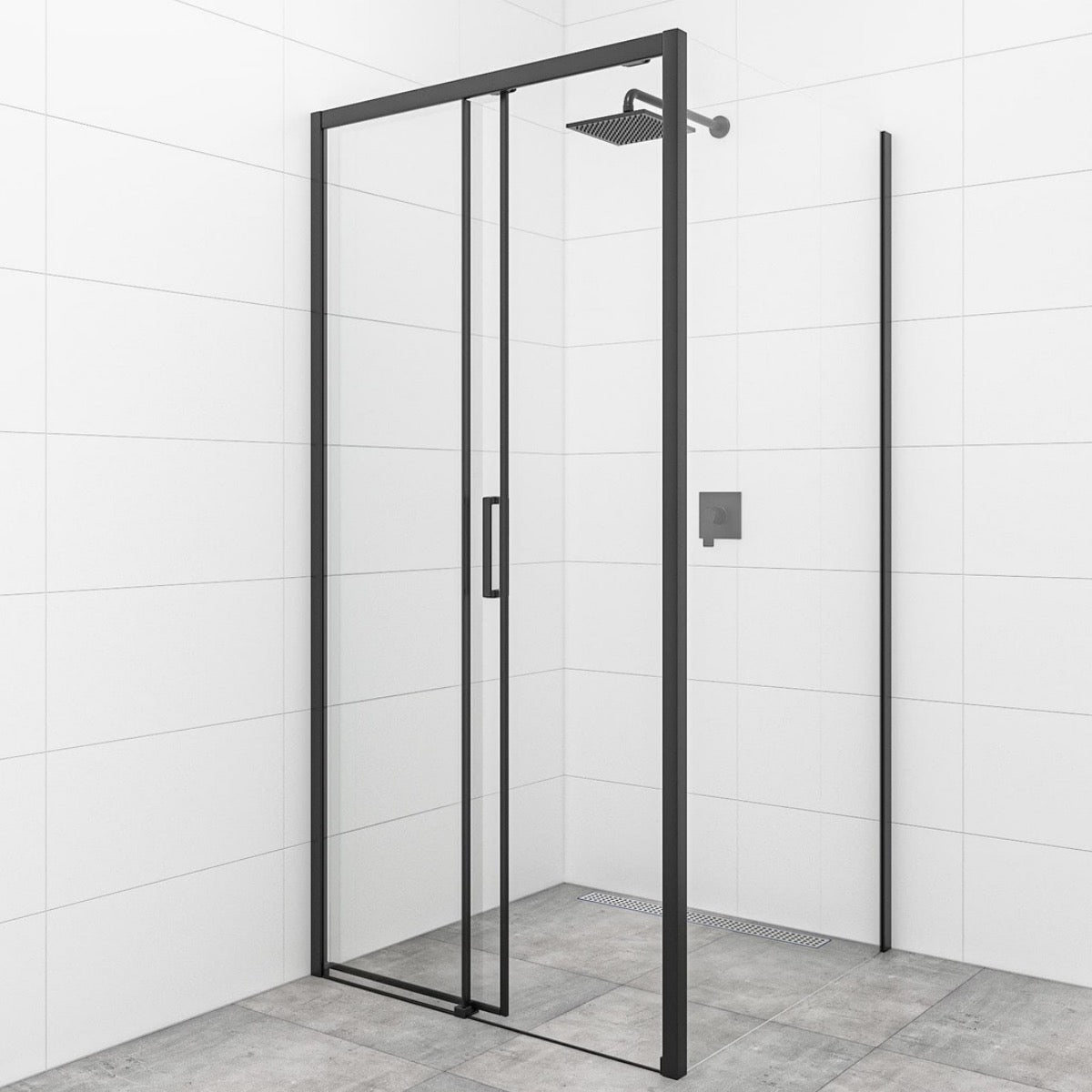 SIKOTEXDBB120S80C SAT TEX 120 x 80 cm pravokotna tuš kabina brez okvirja črna