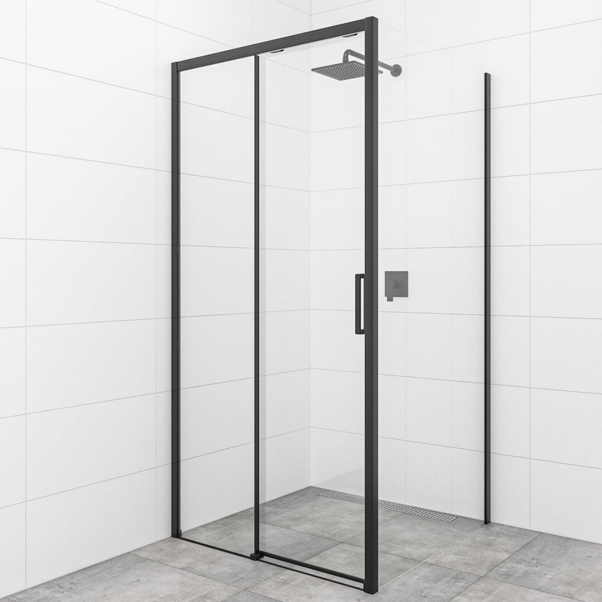 SIKOTEXDBB120S80C SAT TEX 120 x 80 cm pravokotna tuš kabina brez okvirja črna