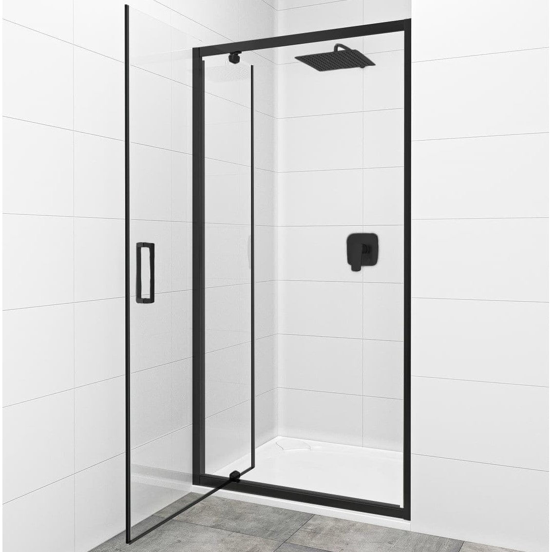 SIKOTEXP90CT SAT TEX 90 cm tuš vrata črna