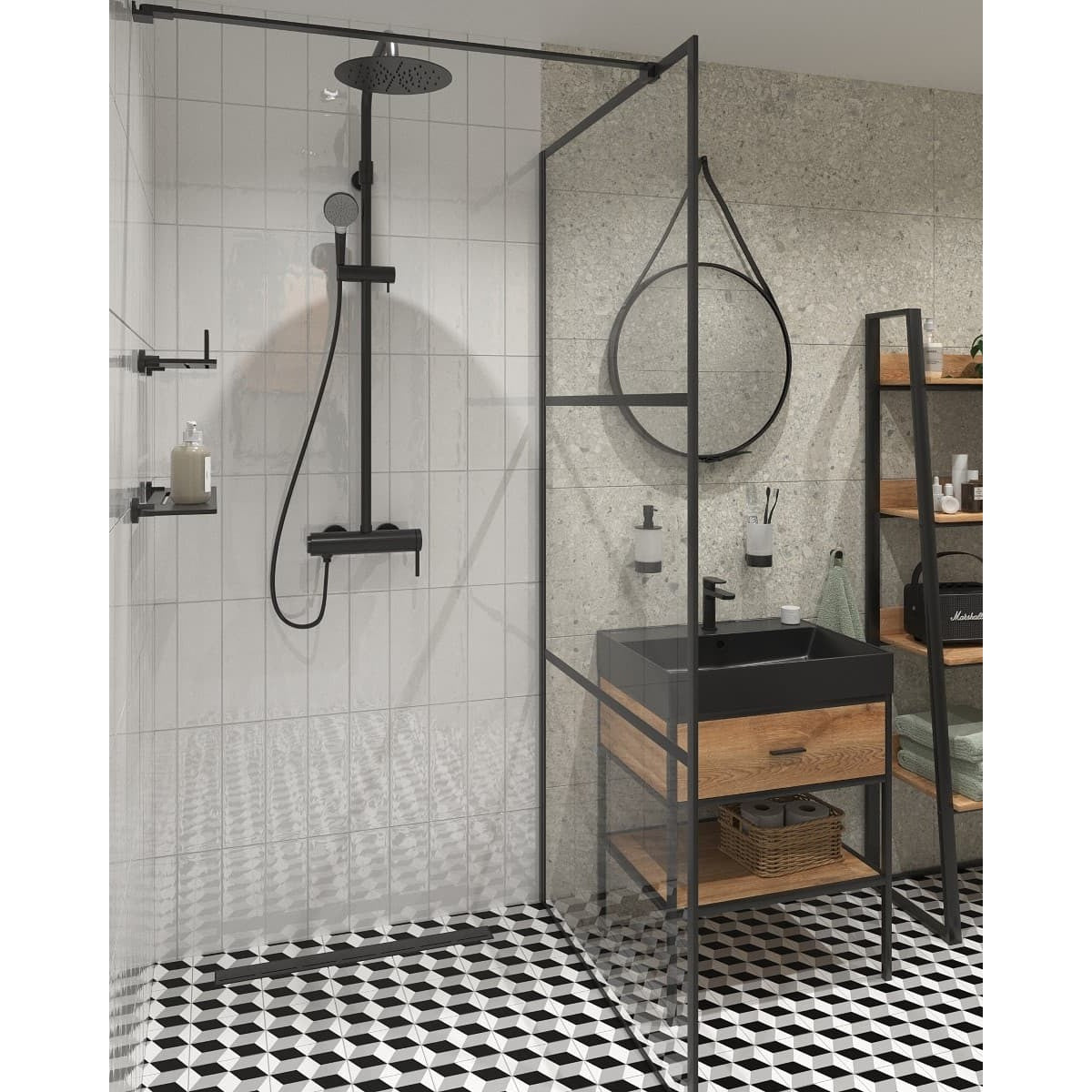 SATBWI120CPPRC SAT Walk-in 120 cm tuš stena