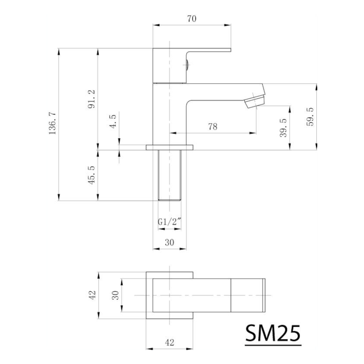 SM25 Sapho Small armatura za umivalnik za hladno vodo