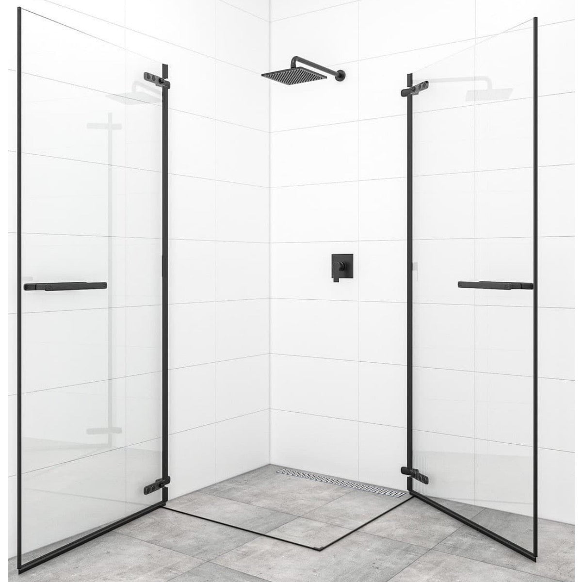 SATTGDO8080C SAT TGD NEW 80 x 80 cm kvadratna tuš kabina brez okvirja črna