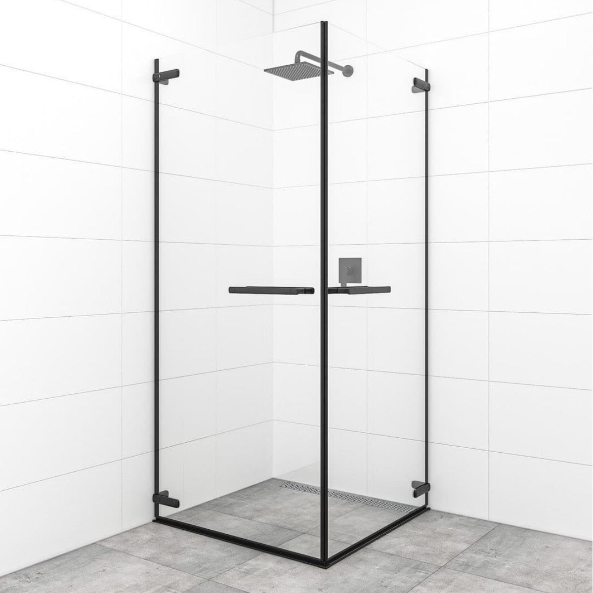 SATTGDO8080C SAT TGD NEW 80 x 80 cm kvadratna tuš kabina brez okvirja črna