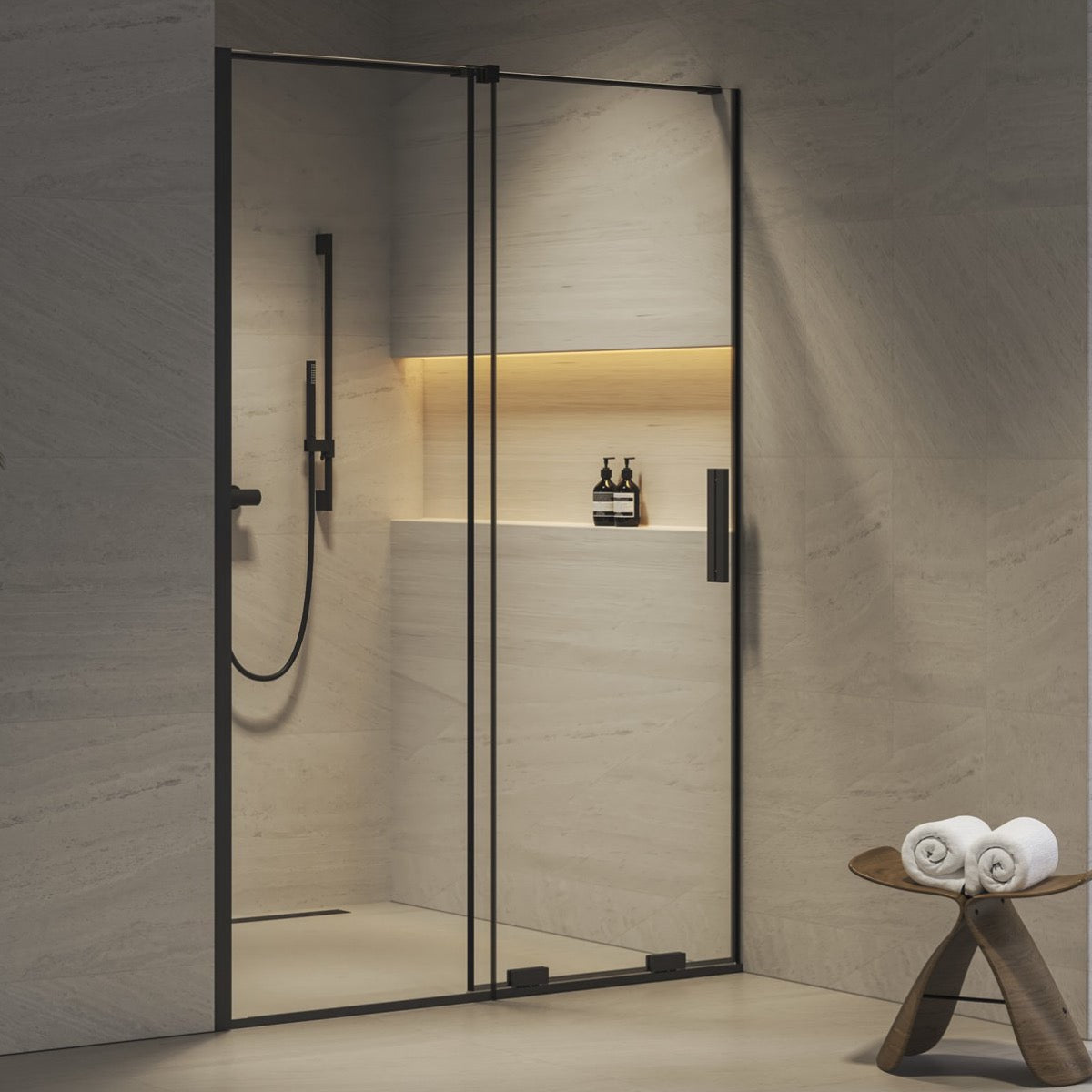 X08VM0300Z1 Ravak Roll RODP2 140 drsna tuš vrata črna