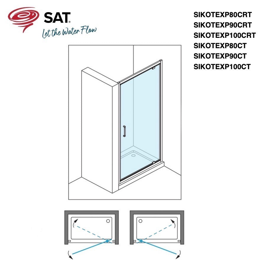 SIKOTEXP100CT SAT TEX 100 cm tuš vrata