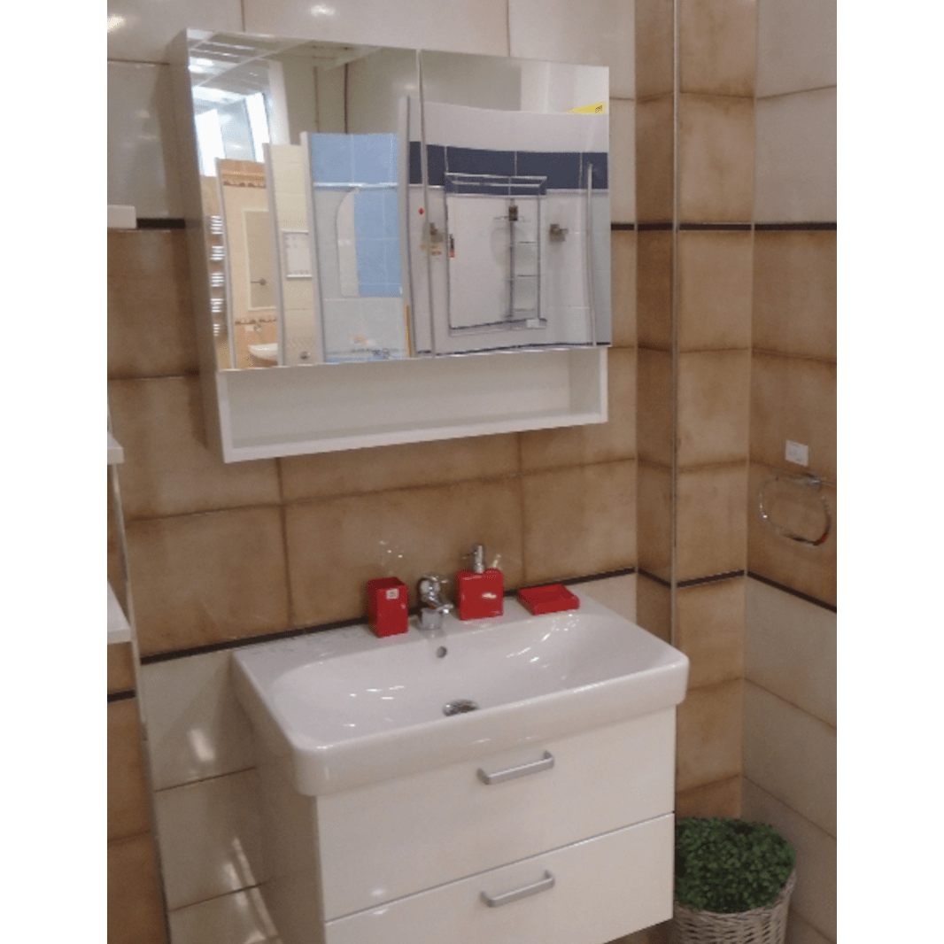 VARIOG75BI Naturel Vario Dekor 75 x 68,6 cm omarica z ogledalom