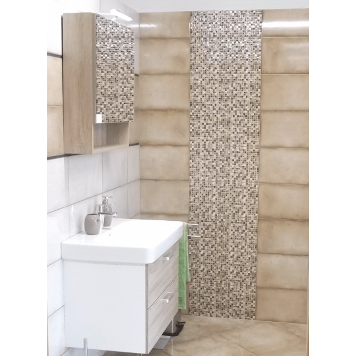 VARIOG75DB Naturel Vario Dekor 75 x 68,6 cm omarica z ogledalom