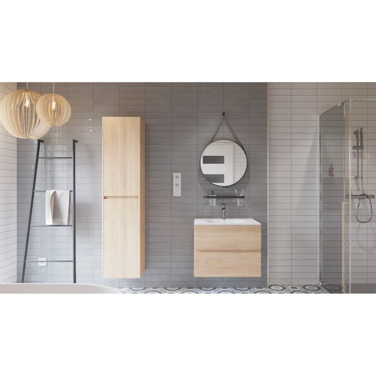 VERONA66BMSD Naturel Verona 66 x 52 cm umivalnik z omarico