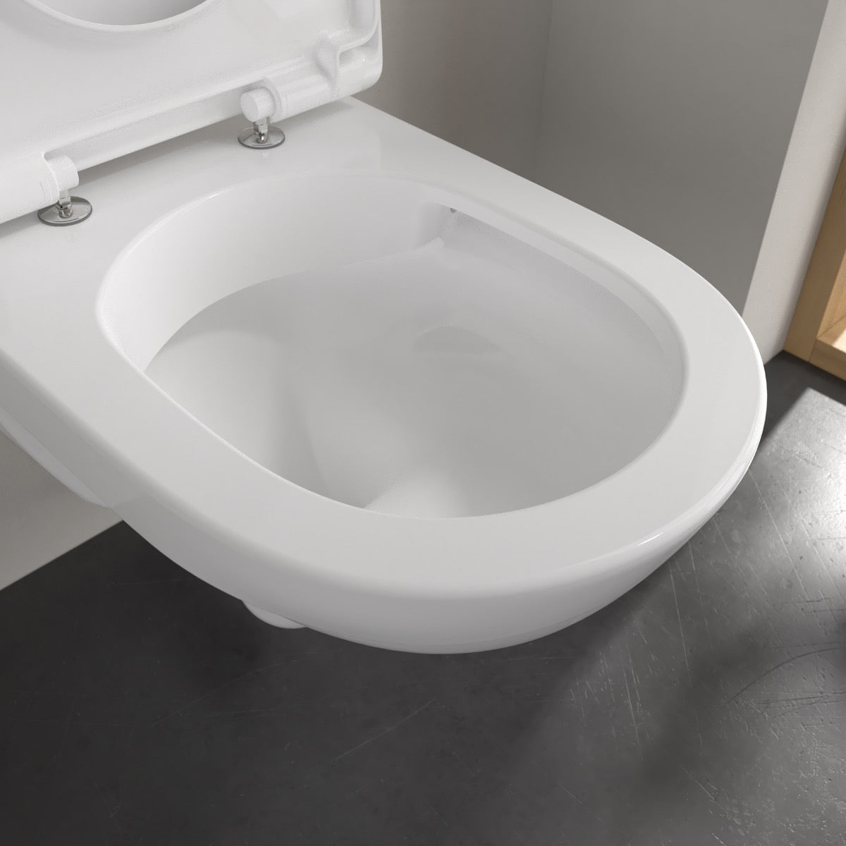 5660HR01 Villeroy & Boch O.Novo viseča brezrobna WC školjka z WC desko s počasnim zapiranjem
