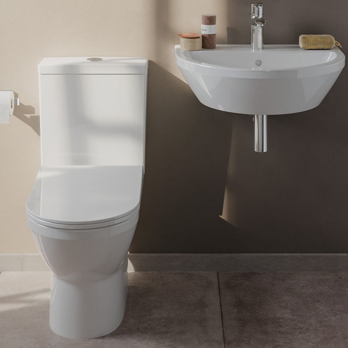 9859-003-7202 Vitra Integra talna brezrobna WC školjka monoblok z WC desko s počasnim zapiranjem