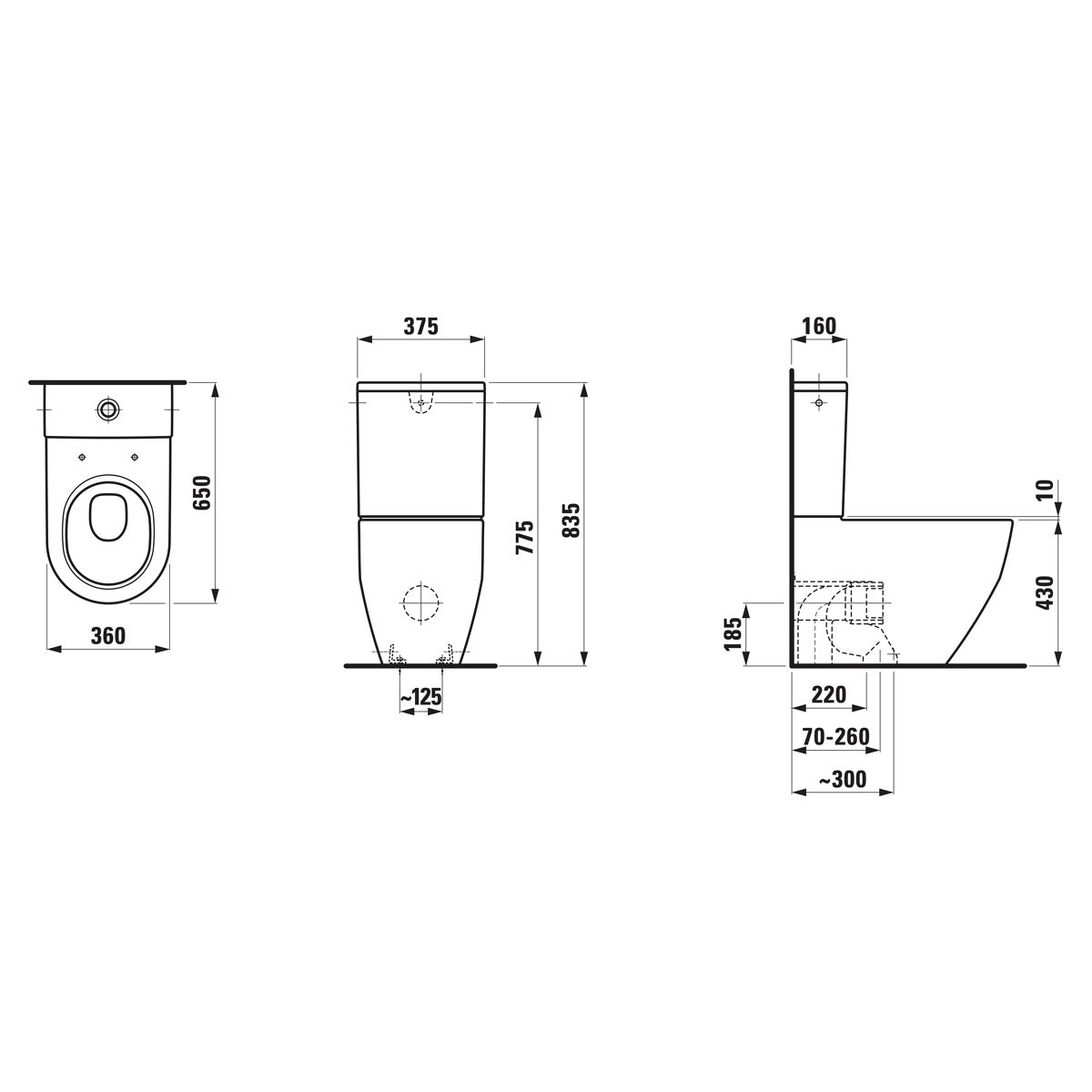 H8679530009701 Laufen Pro talna WC školjka monoblok z WC desko s počasnim zapiranjem
