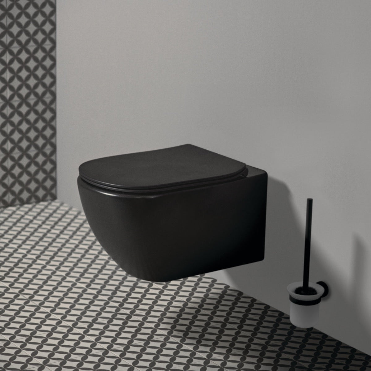 T0079V3 Ideal Standard Tesi AQUABLADE viseča brezrobna WC školjka črna
