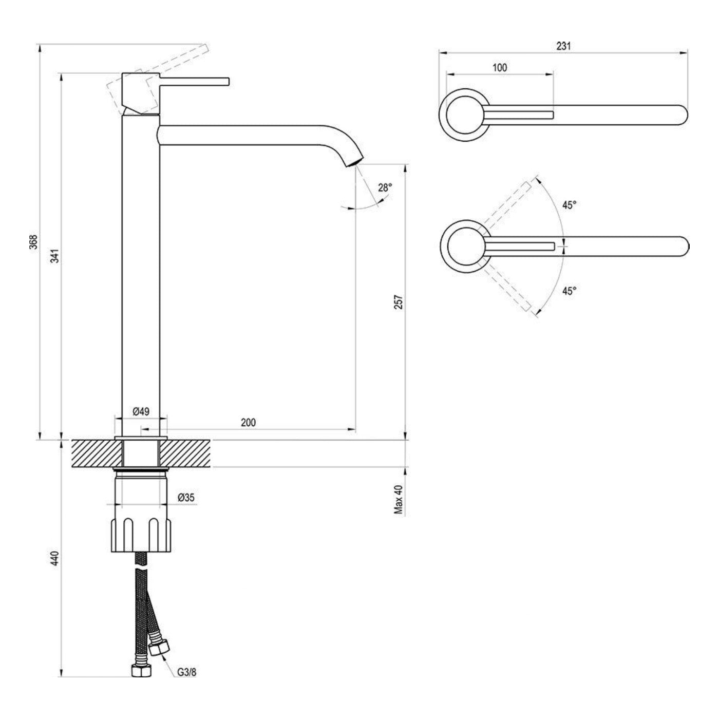 X070348 Ravak Espirit visoka armatura za umivalnik