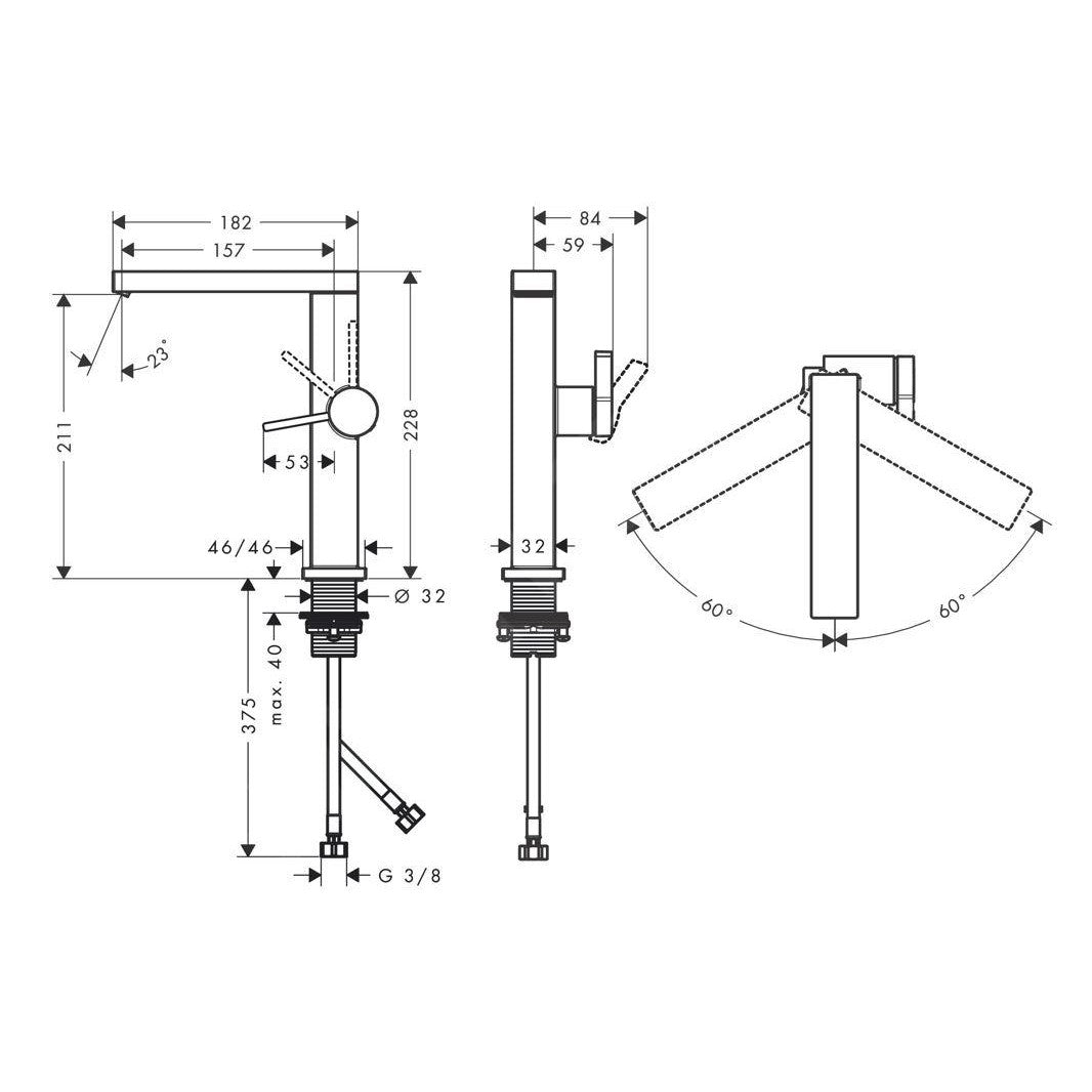 73060670 Hansgrohe Tecturis E CoolStart EcoSmart+ 210 ClickClack visoka armatura za umivalnik