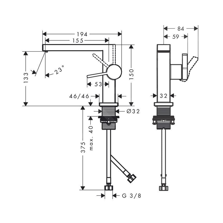 73020000 Hansgrohe Tecturis E CoolStart EcoSmart+ 110 ClickClack armatura za umivalnik