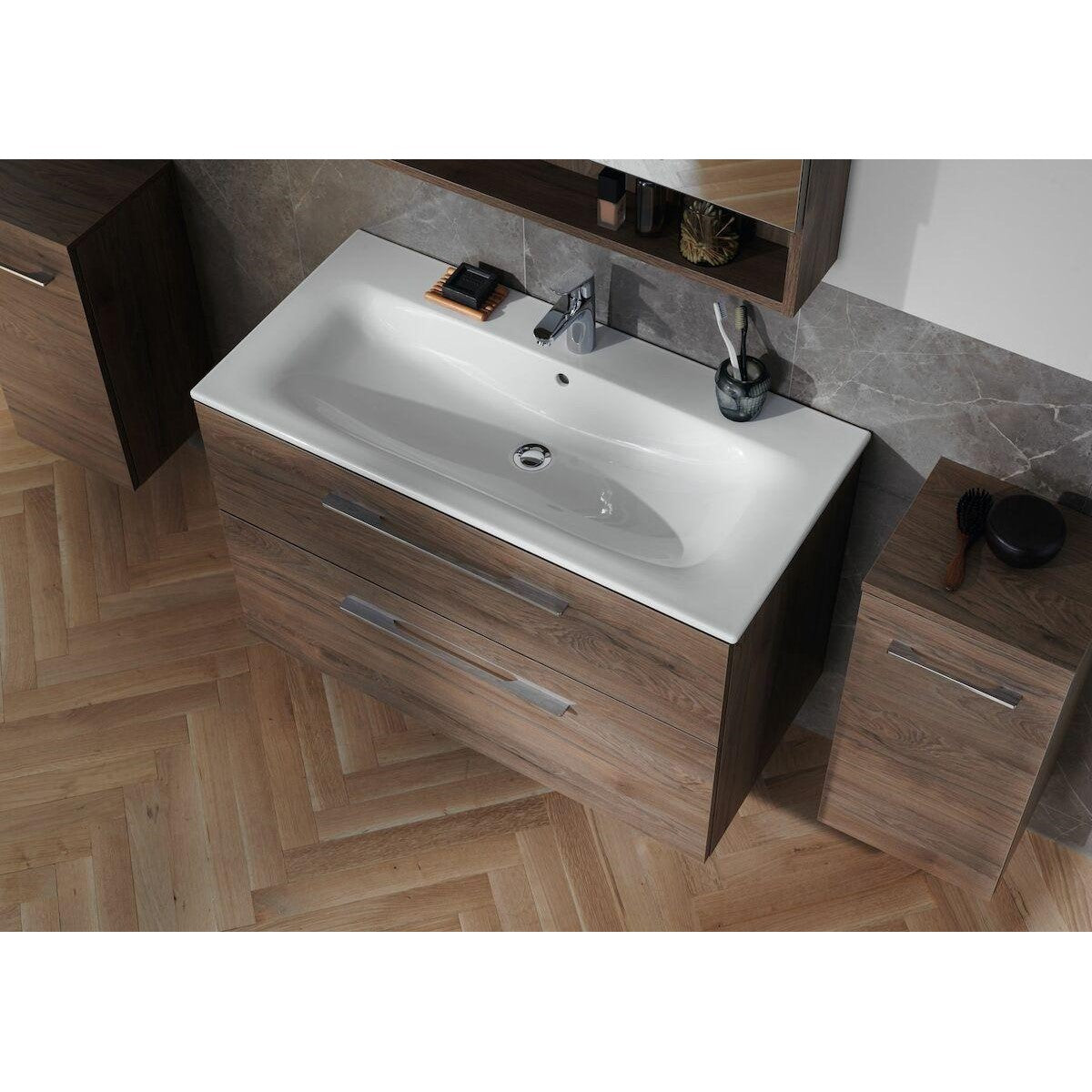 501.242.00.1 Geberit Selnova Square 80 x 50 cm umivalnik z omarico