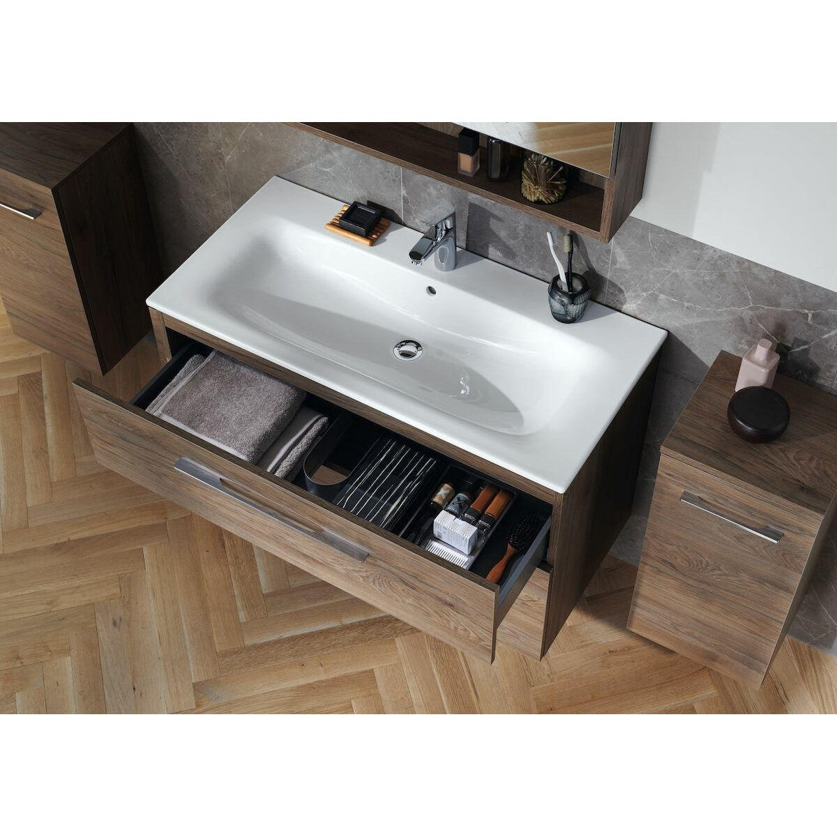 501.242.00.1 Geberit Selnova Square 80 x 50 cm umivalnik z omarico