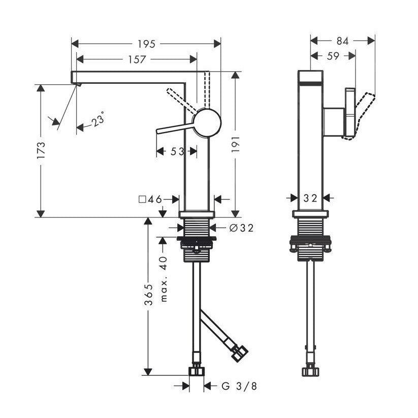 73040000 Hansgrohe Tecturis E CoolStart EcoSmart+ 150 ClickClack visoka armatura za umivalnik