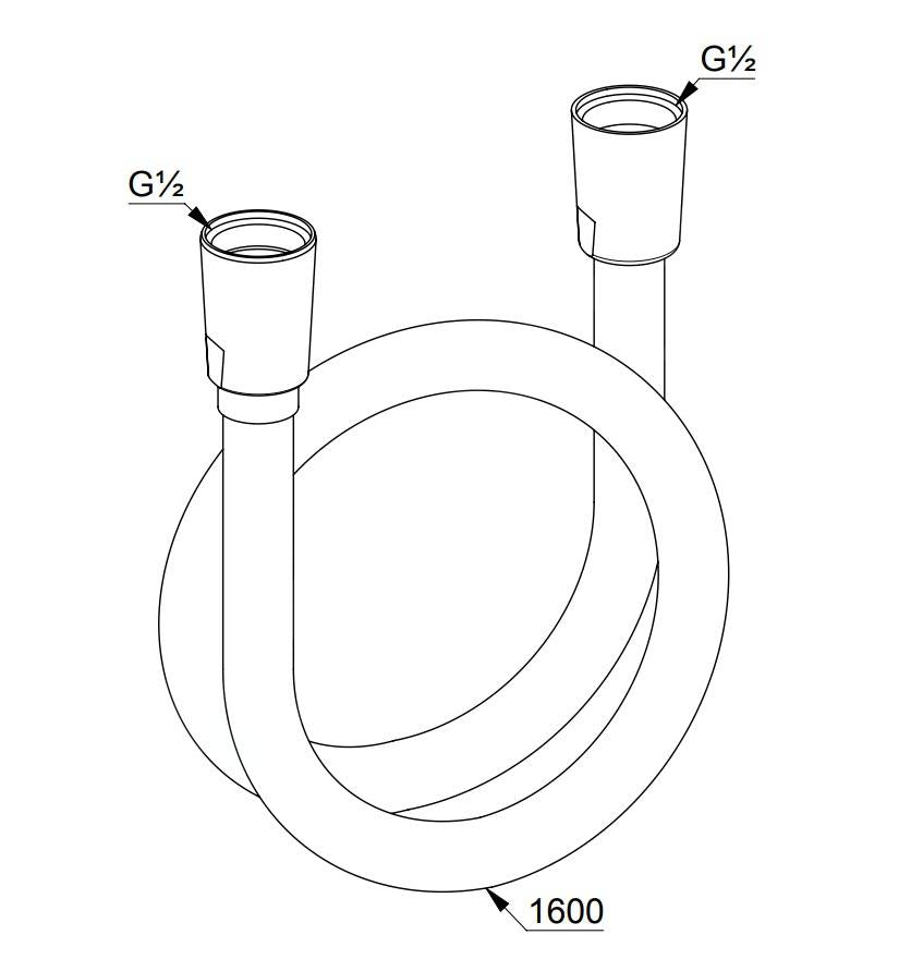 6107239-00 Kludi Suparaflex tuš cev 1,6 m črna