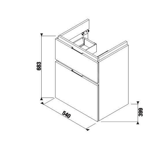 H40J4224025001 Jika Cubito 54 x 40 cm omarica za umivalnik