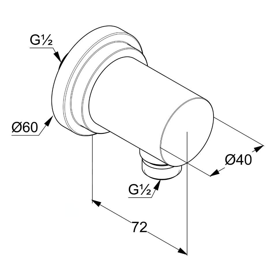 2054305-25 Kludi Nova Fonte priključek za tuš cev