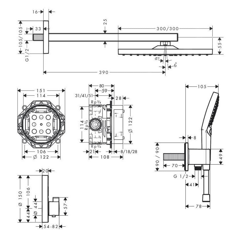 27952000 Hansgrohe Raindance E ShowerSelect termostatski podometni komplet za tuš
