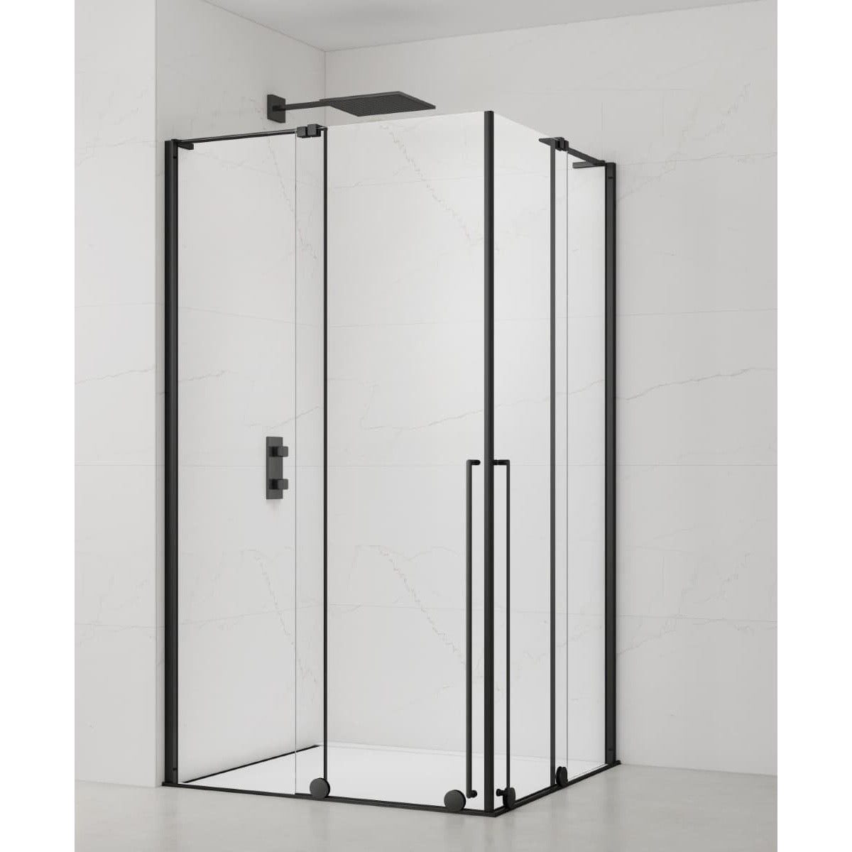 SATBWIXMN100110C SAT Walk-In Xmotion 110 x 100 pravokotna tuš kabina črna