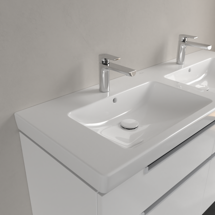 7175D001 Villeroy & Boch Subway 2.0 130 x 47 cm dvojni keramični umivalnik z 2 odprtinama