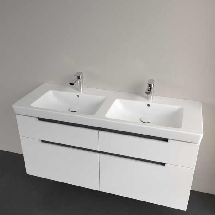 7175D001 Villeroy & Boch Subway 2.0 130 x 47 cm dvojni keramični umivalnik z 2 odprtinama