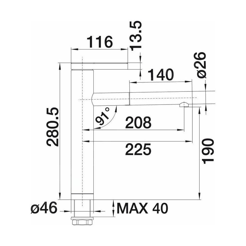 518804 Blanco Linee-S vrtljiva izvlečna kuhinjska armatura