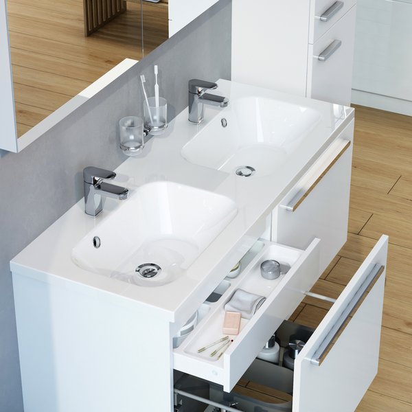 XJG01112000 Ravak Chrome 120 x 49 cm dvojni umivalnik iz litega marmorja