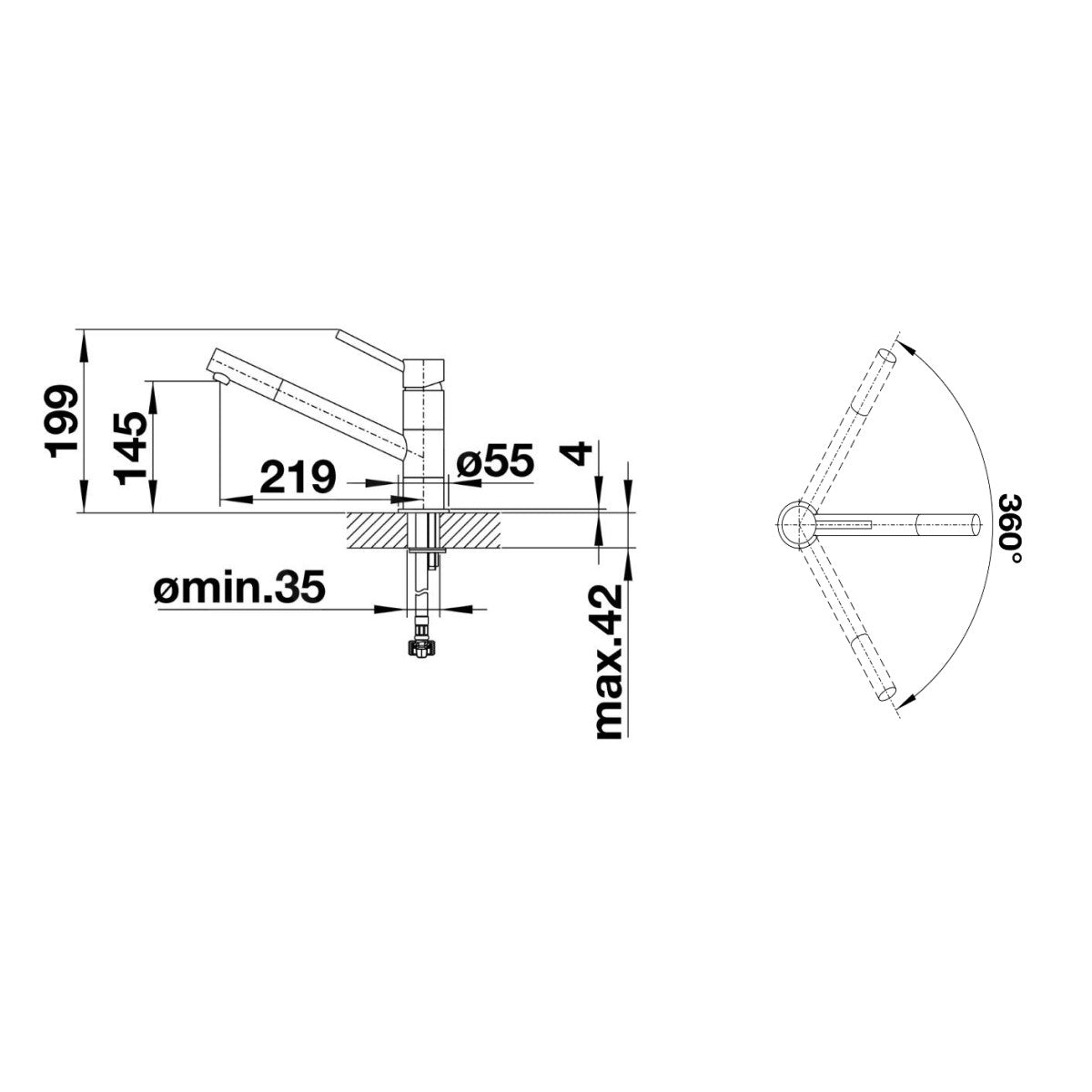 525030 Blanco Kano vrtljiva kuhinjska armatura