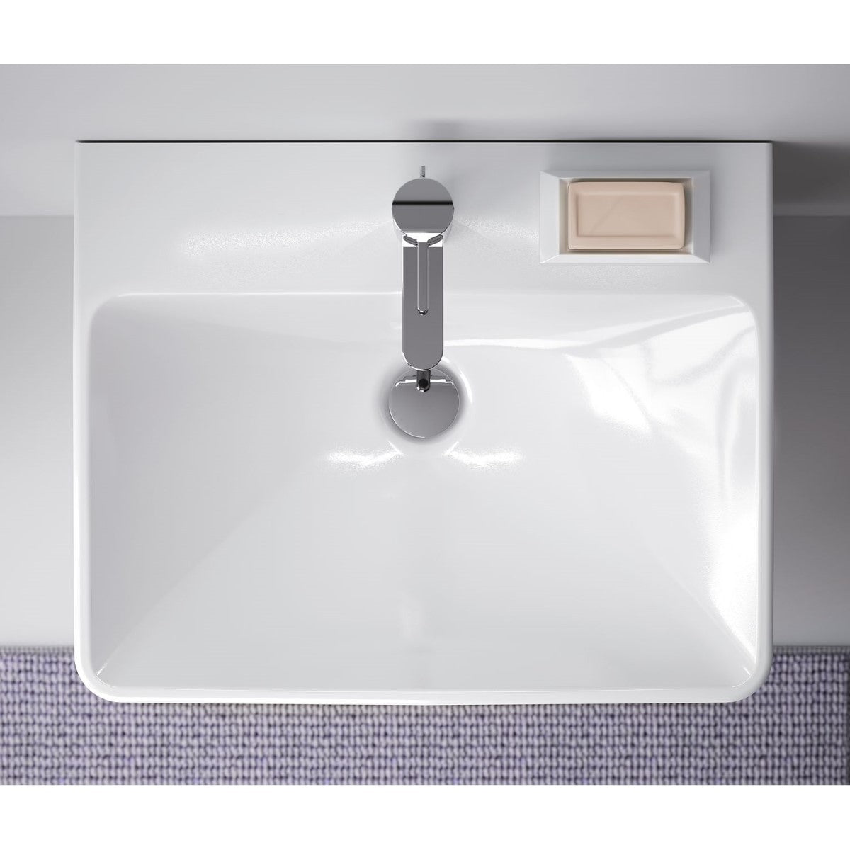 500.256.01.1 Geberit Smyle Square 50 x 41 cm keramični umivalnik z odprtino za armaturo