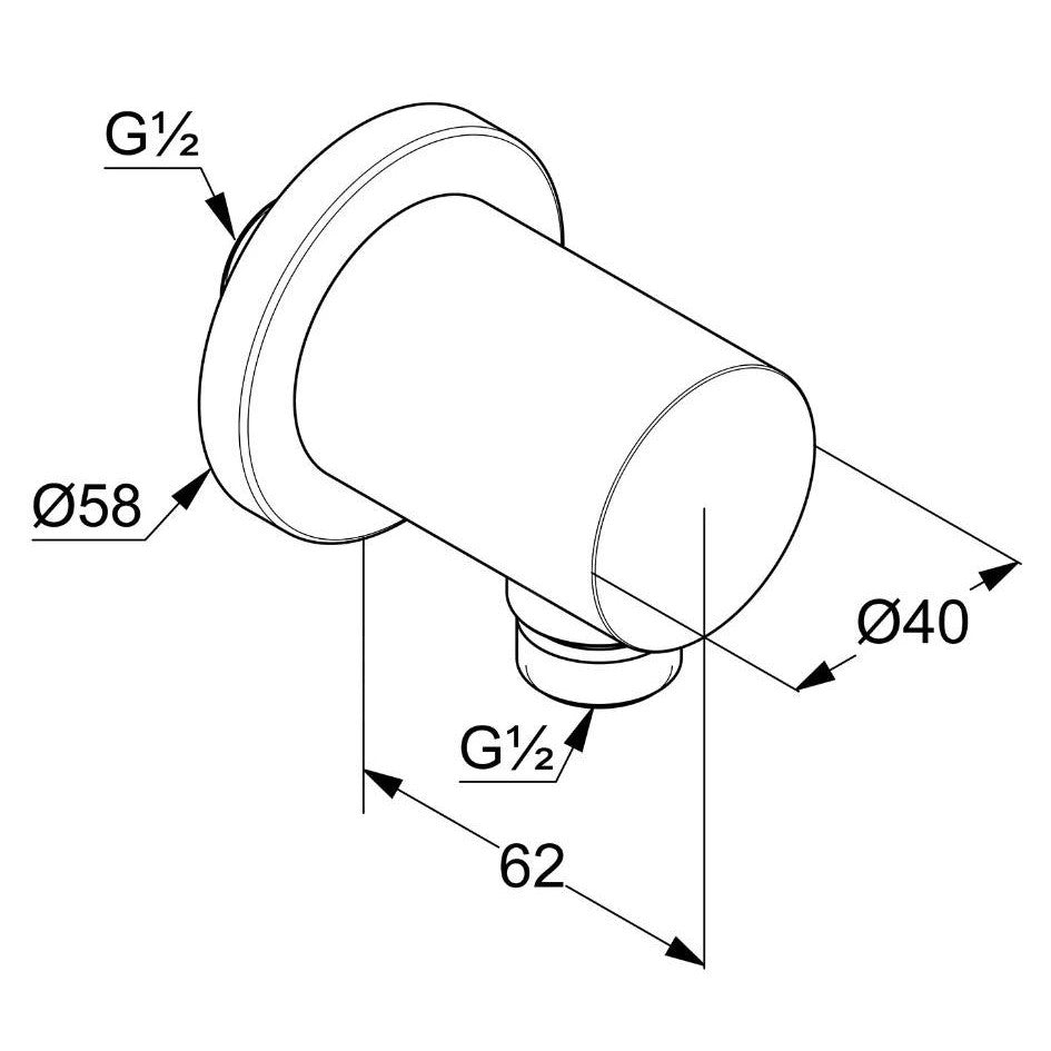 2054339-15 Kludi Nova Fonte priključek za tuš cev črni