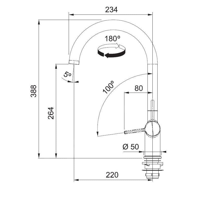 115.0653.398 Franke Active vrtljiva kuhinjska armatura