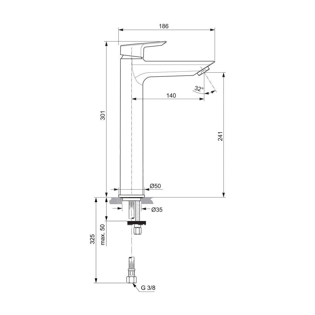 A6575AA Ideal Standard Tesi visoka armatura za umivalnik