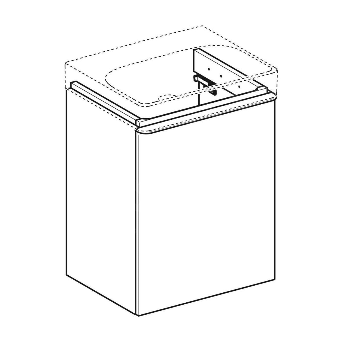 500.363.00.1 Geberit Smyle Square 49 x 40 cm desna izvedba omarica za umivalnik