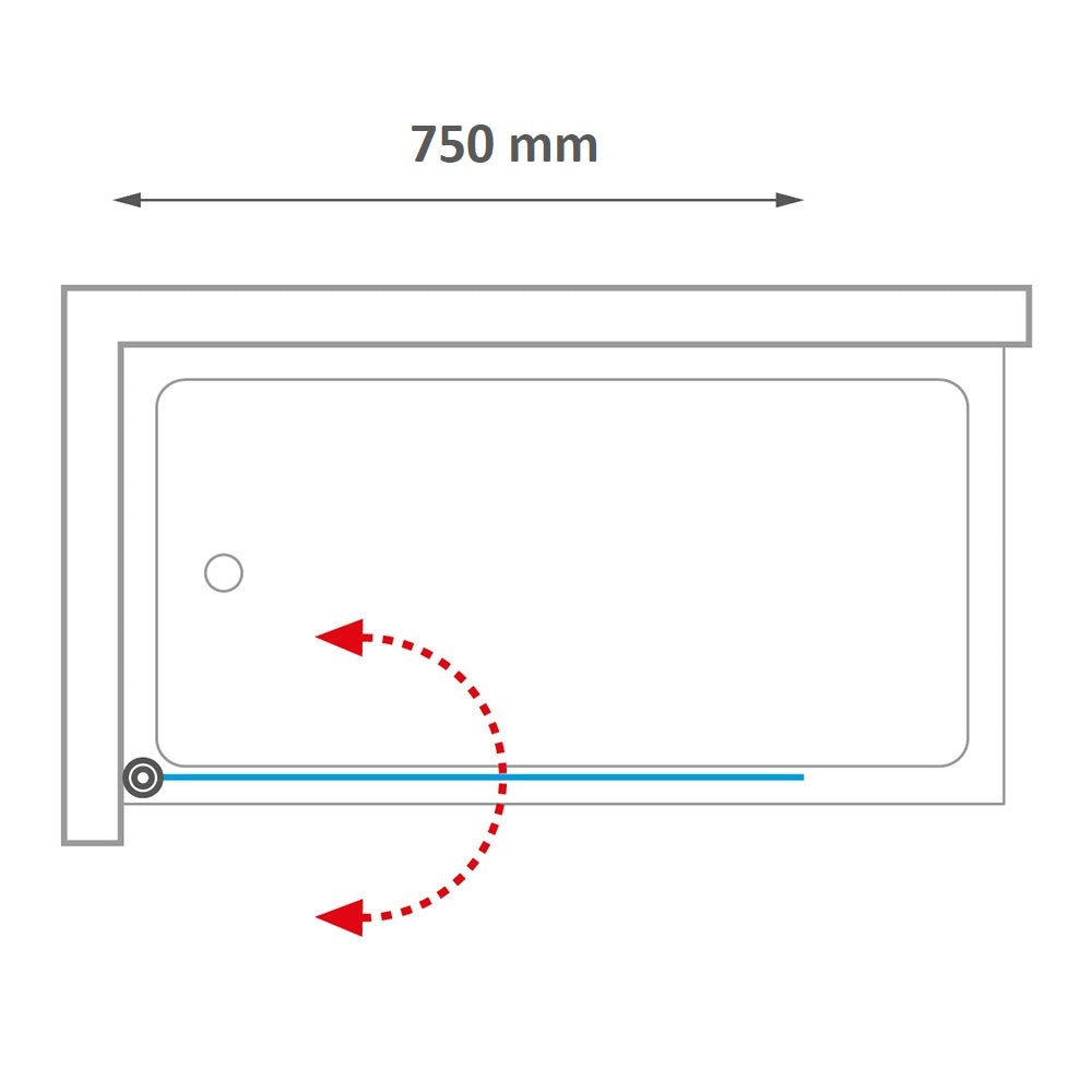 4000222 Roth Screen 130 x 75 zložljiva steklena stena za kad