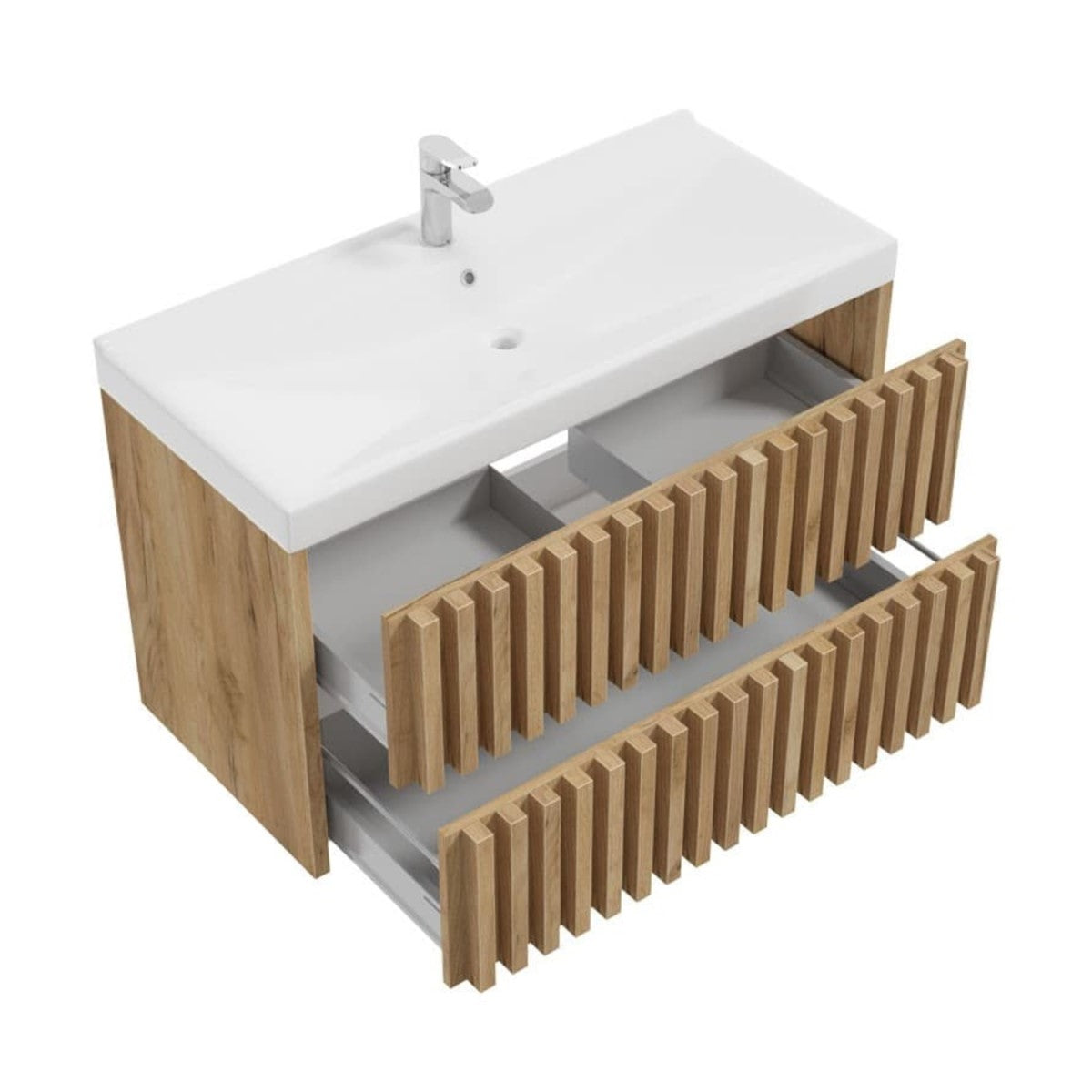 DELANO100ZDUM Naturel Delano 100 x 46 cm umivalnik z omarico