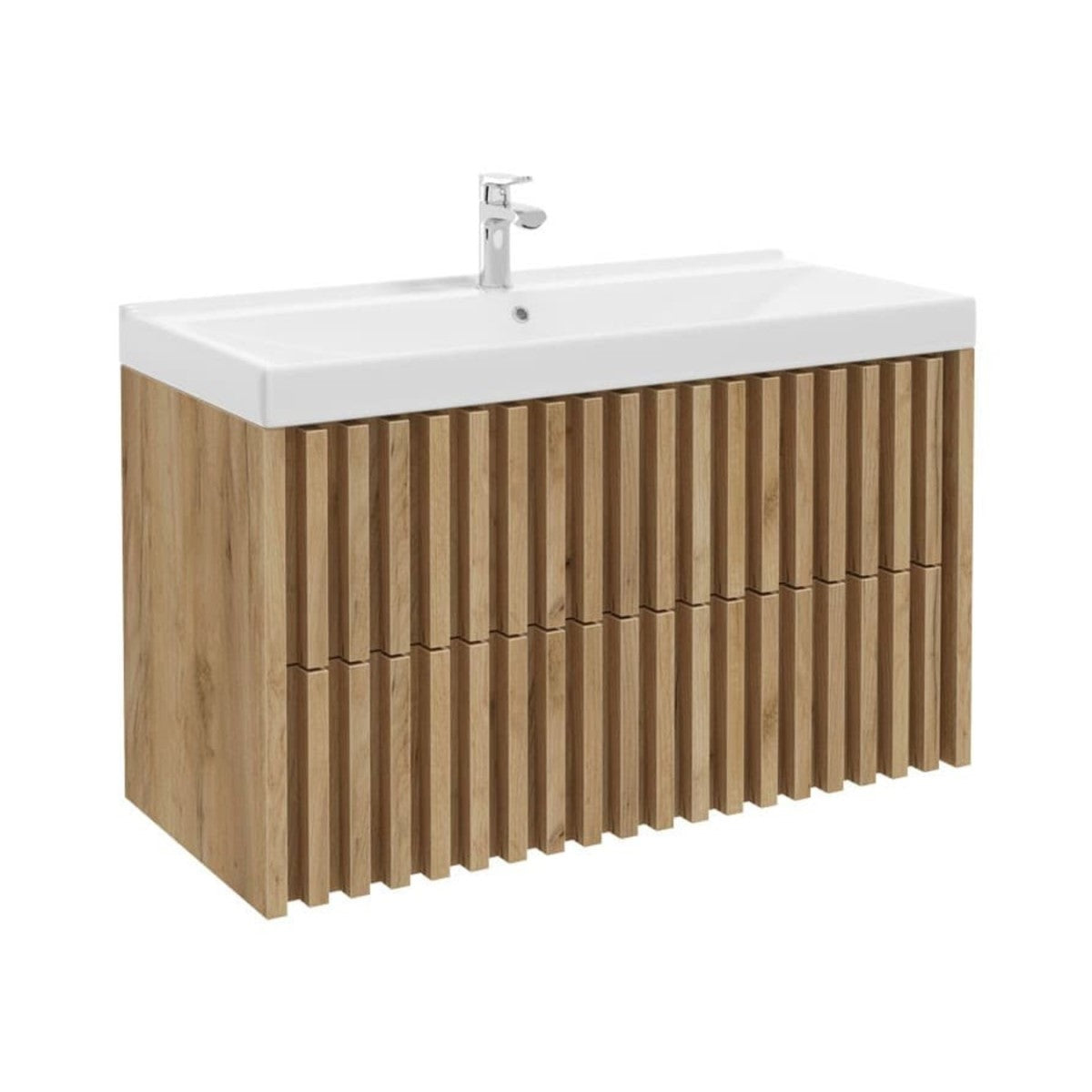 DELANO100ZDUM Naturel Delano 100 x 46 cm umivalnik z omarico
