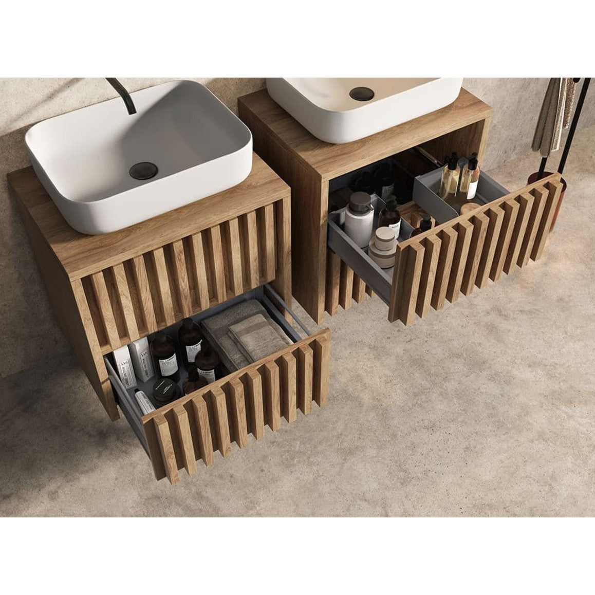 DELANO80ZDDE Naturel Delano 80 x 46 cm omarica za umivalnik