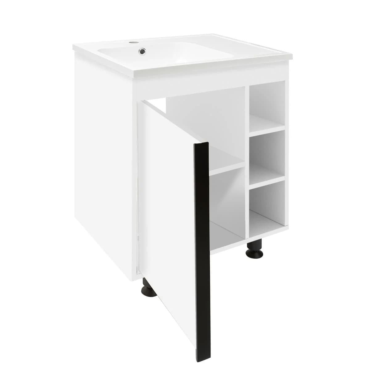 LUCCA60W Naturel Lucca 59 x 45 cm umivalnik z omarico