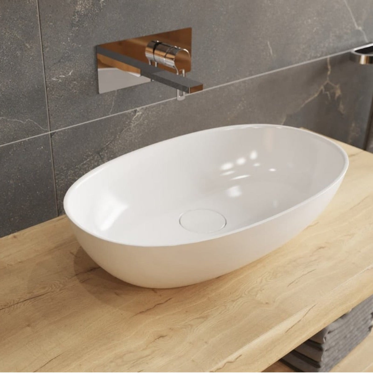 SATAU6036 SAT Aula 60 x 36 cm nadpultni umivalnik iz litega marmorja
