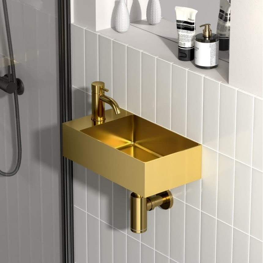 SATAUR3618BG SAT Aurum 36 x 18 cm stenski umivalnik iz nerjavečega jekla