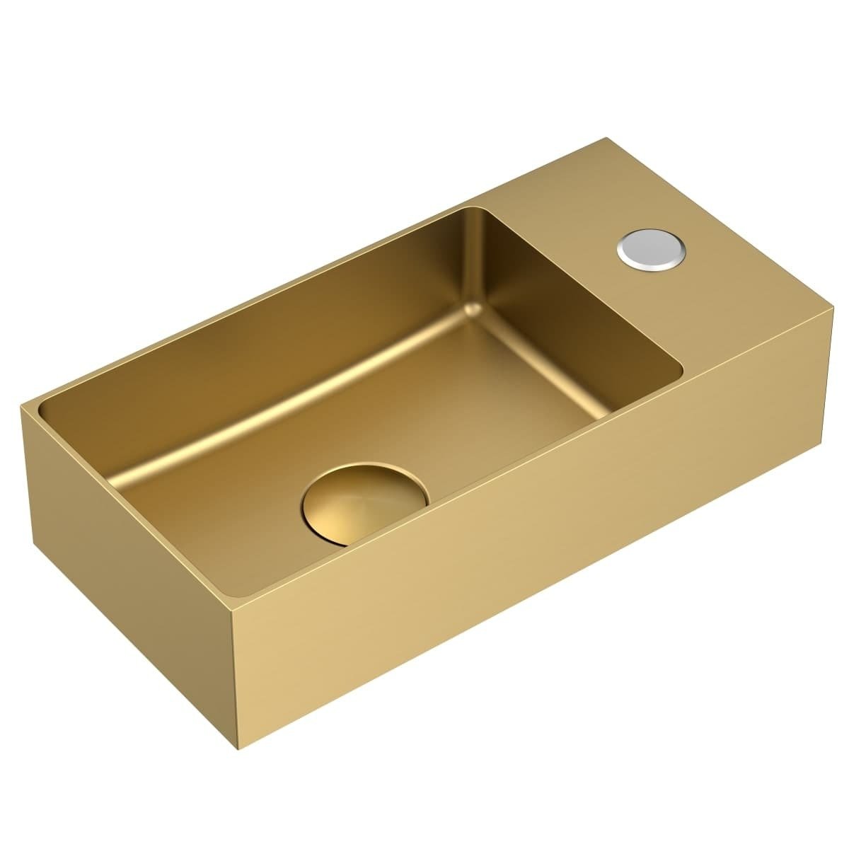 SATAUR3618BG SAT Aurum 36 x 18 cm stenski umivalnik iz nerjavečega jekla