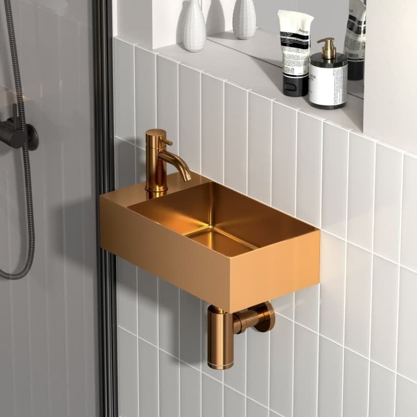 SATAUR3618BRG SAT Aurum 36 x 18 cm stenski umivalnik iz nerjavečega jekla